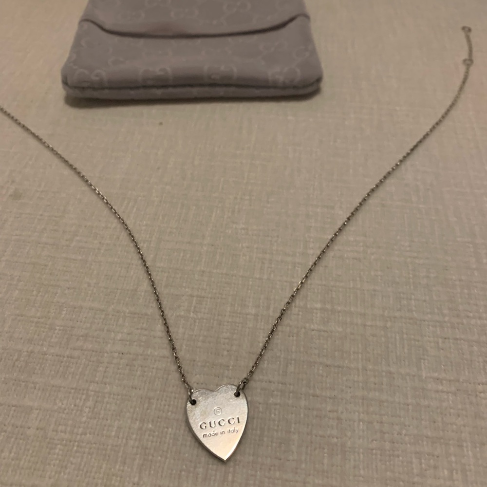 Gucci Silver Heart Necklace